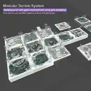 Snowy winter terrain, lakes and ponds Unity 3d game assets 02